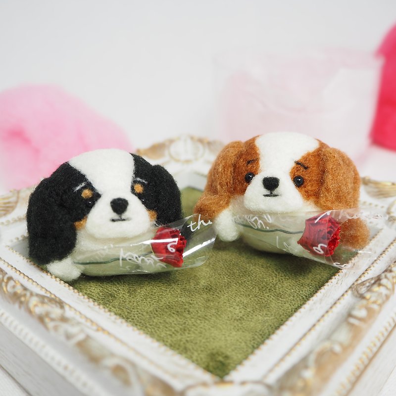-Mother's Day Limited Series - Cavalier sends carnation(Brainheim and 3 others) - Stuffed Dolls & Figurines - Wool Red