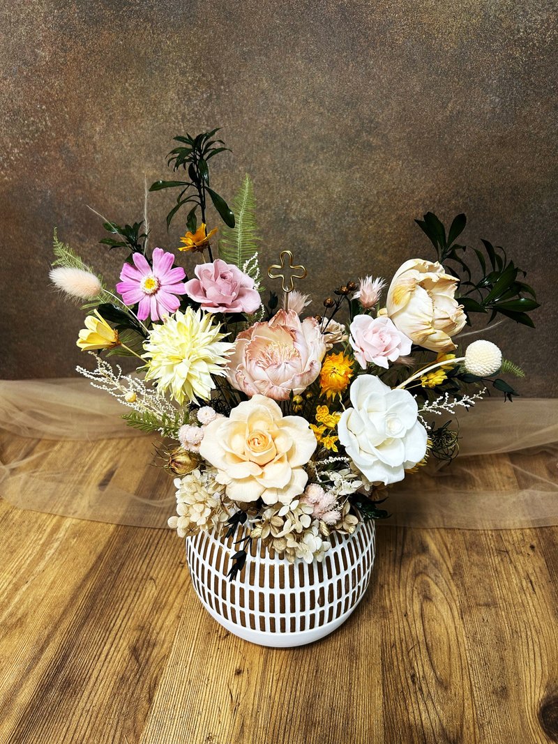 *Still the same*Opening Flower Ceremony Welcome Flower Ceremony Immortal Table Flower Fragrance Table Flower Congratulatory Flower Ceremony - Dried Flowers & Bouquets - Pottery Gold