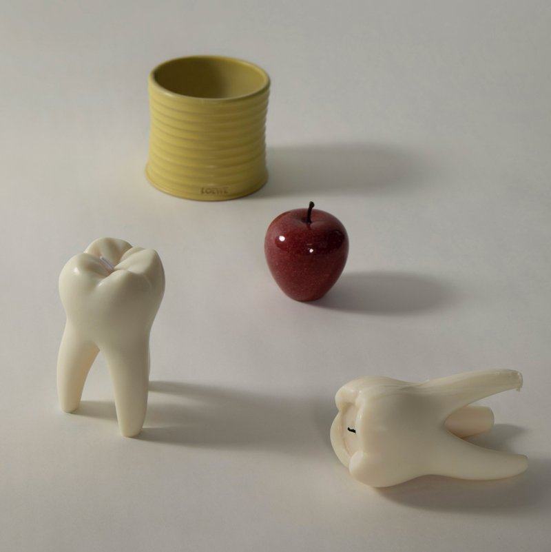 Teeth Candle 健康牙齒 造型蠟燭 天然豆蠟 環保無香 - 香氛蠟燭/燭台 - 其他材質 白色