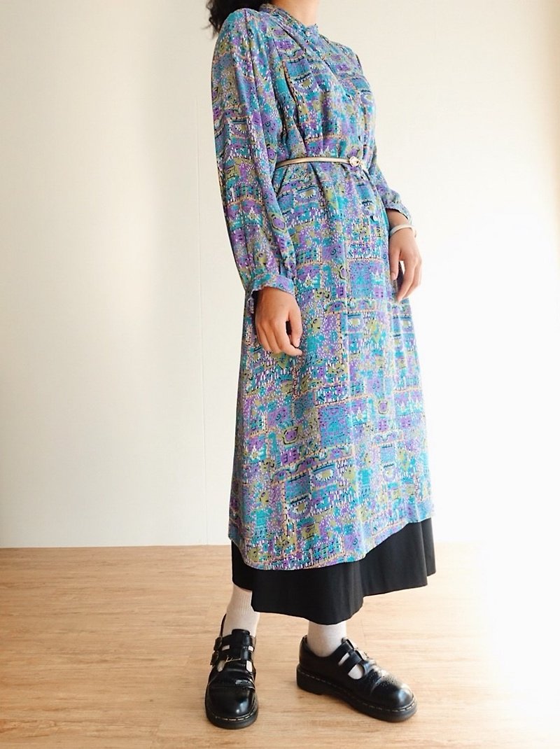 Vintage / Long Sleeve Dress no.38 - One Piece Dresses - Other Materials Multicolor