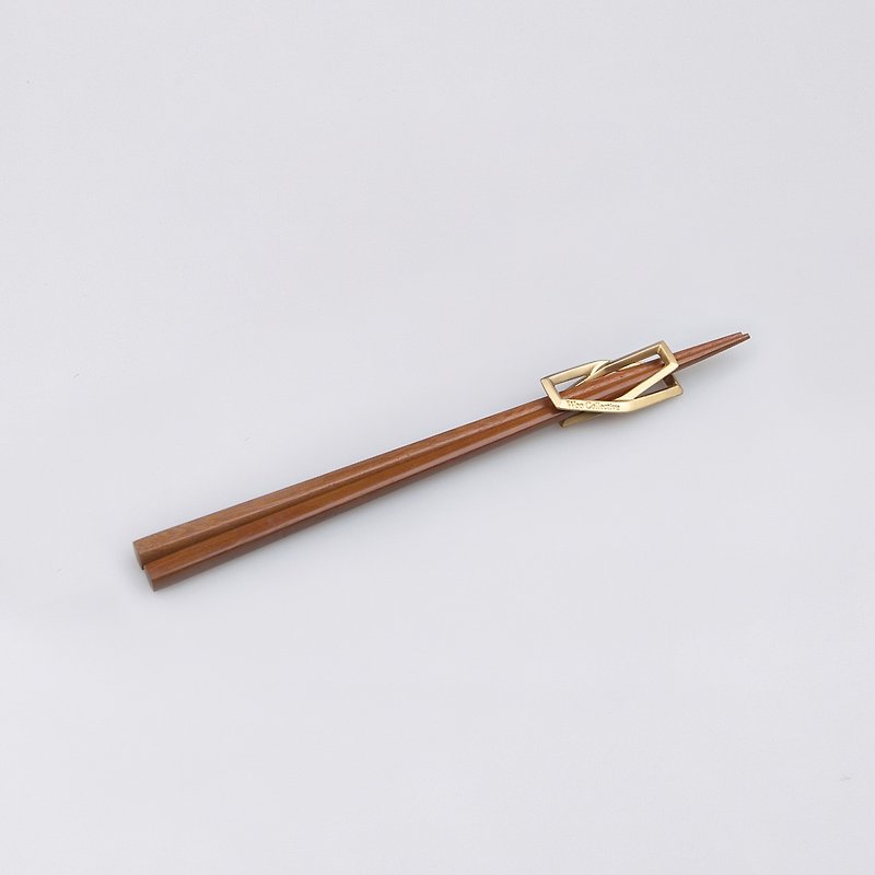 直 - 筷架 (雪杉木筷組) - 筷子/筷架 - 其他金屬 金色