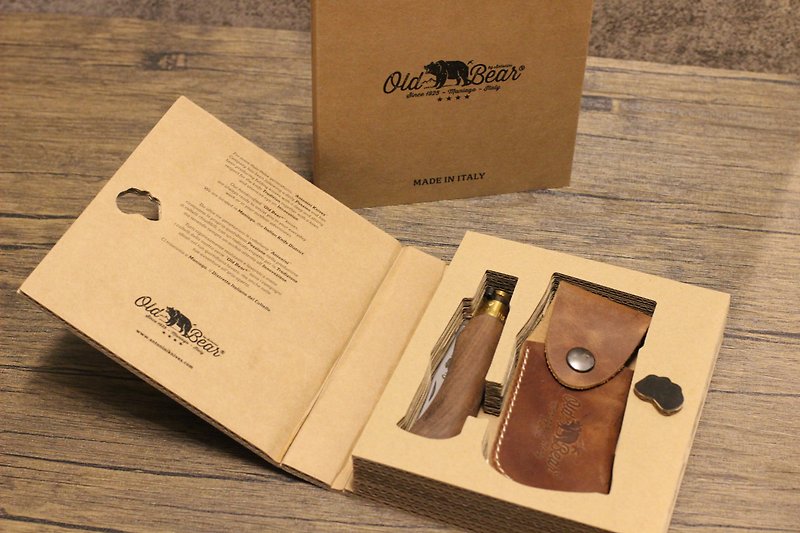 Antonini Old Bear pocket knife gift box in walnut - Camping Gear & Picnic Sets - Stainless Steel Brown