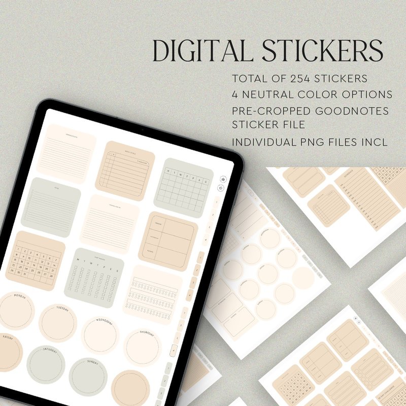 Digital stickers, Stickers for GoodNotes, Electronic stickers - ดิจิทัลแพลนเนอร์ - วัสดุอื่นๆ 