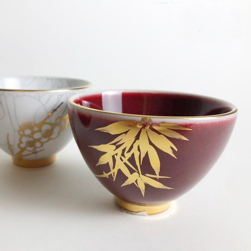 四季鎏金杯(1入) - 茶壺/茶杯/茶具 - 陶 白色