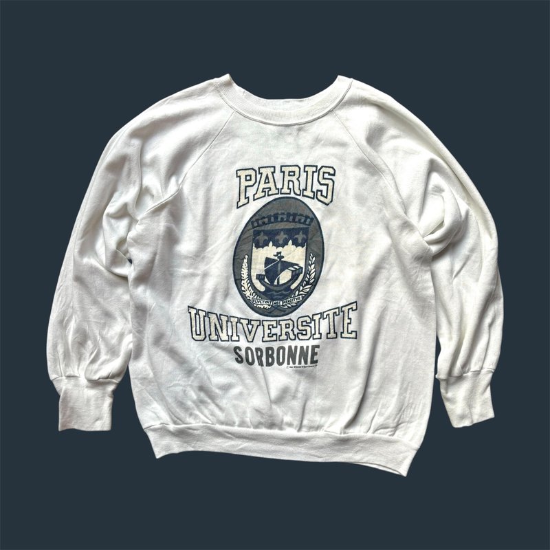 美國古著巴黎大學T sweatshirt - 帽T/大學T - 棉．麻 多色