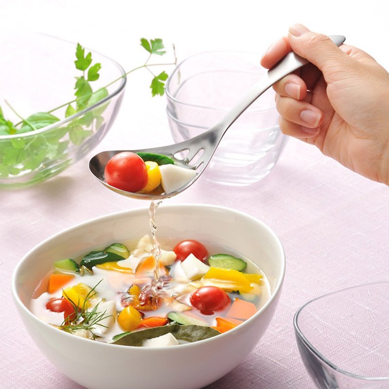 日本AUX 濾水菜匙 - 廚具 - 不鏽鋼 銀色