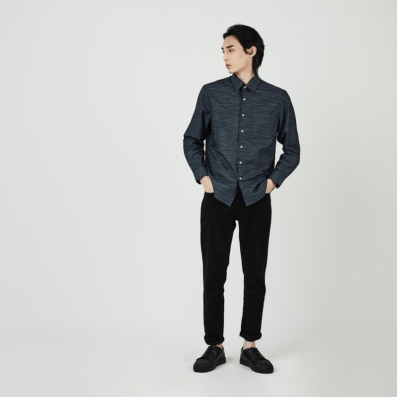 jacquard cotton shirt - Men's Shirts - Cotton & Hemp Black