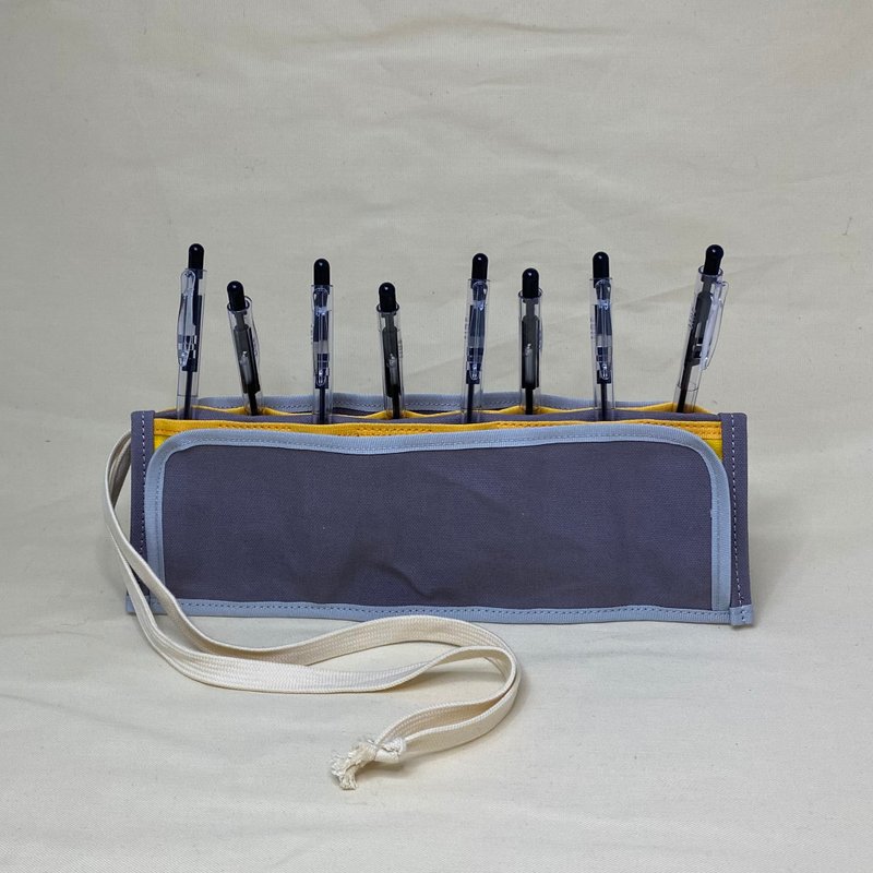 Tool Wrap _ Modified 06_Gray x Yellow - Pencil Cases - Cotton & Hemp Gray