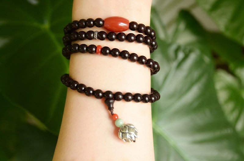 [Lobular Rosewood Bracelet] Pei Pei original design fresh art bracelet - สร้อยข้อมือ - ไม้ สีแดง