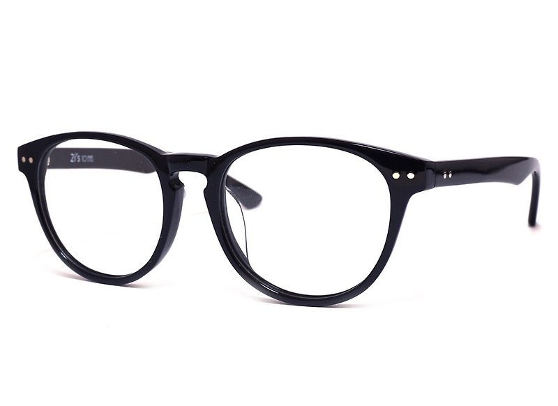 2i's │ retro pear-shaped frame │ black plate glasses │ P1053-C1 - กรอบแว่นตา - วัสดุอื่นๆ สีดำ