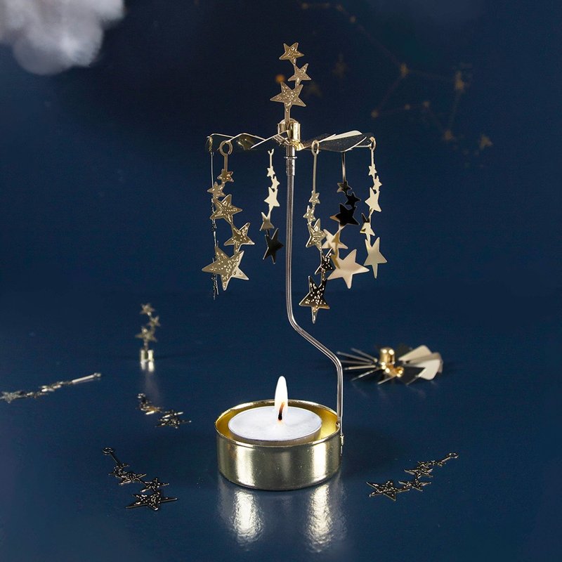 ROTARY CANDLE HOLDER NIGHT SKY - Candles & Candle Holders - Other Metals 