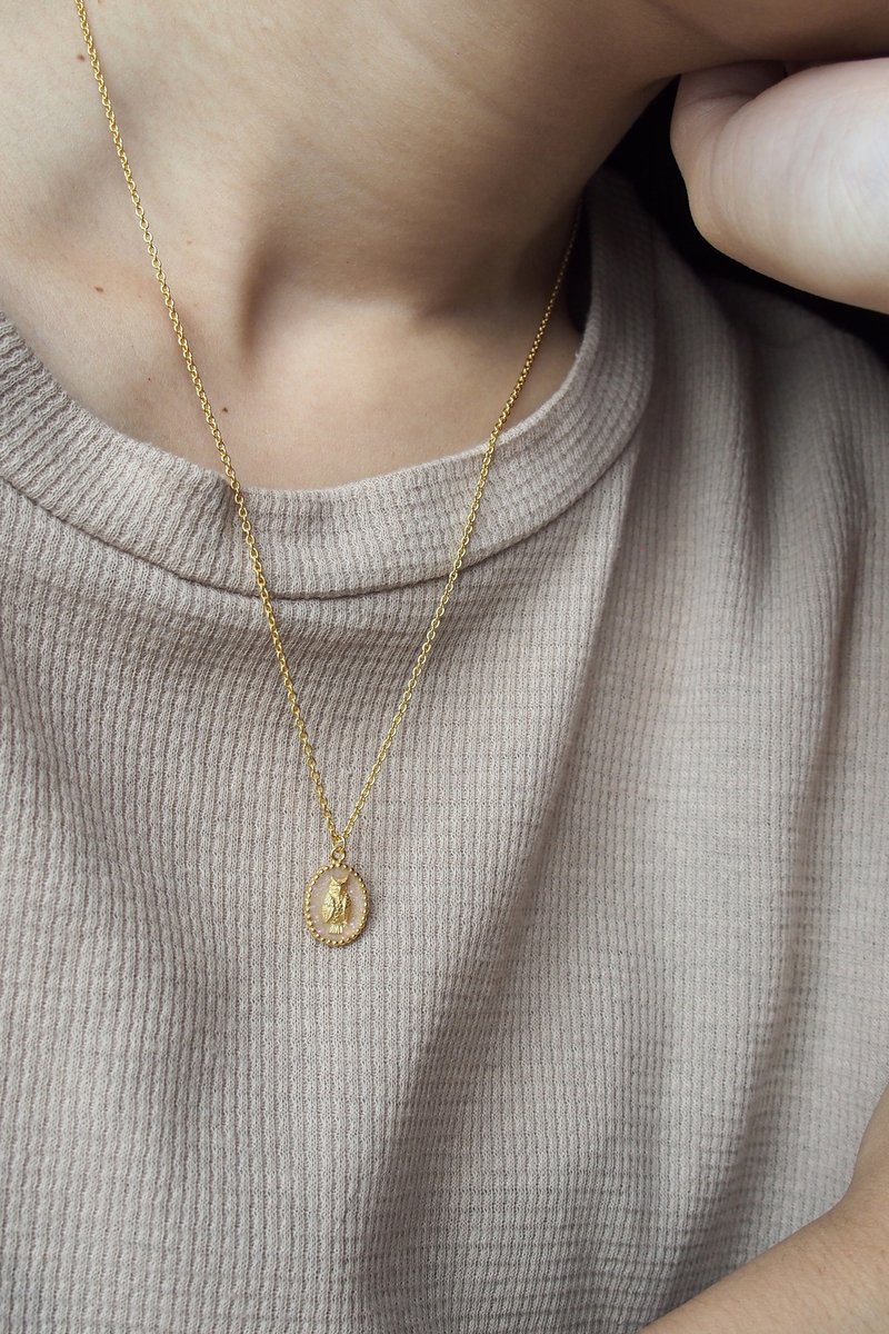 Night Owl Necklace, Sterling Silver Necklace, Owl Necklace. - 項鍊 - 純銀 金色