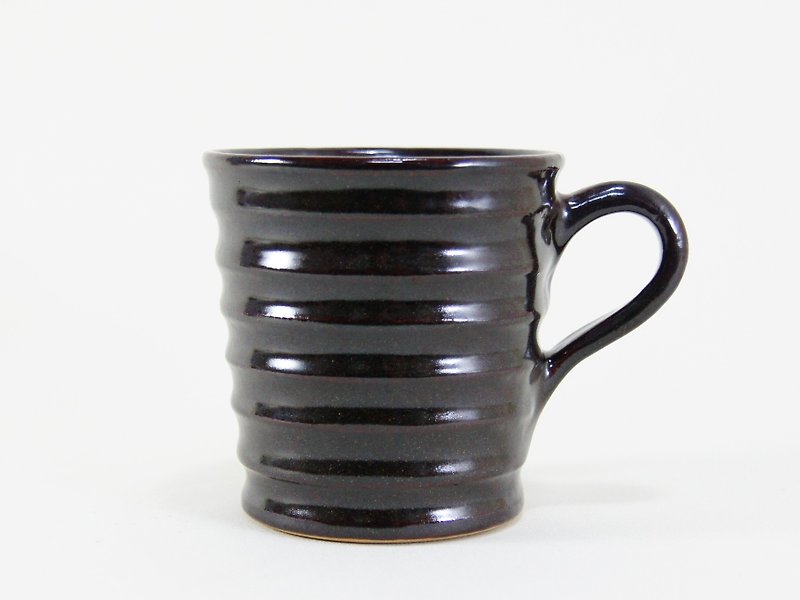 黑波浪杯,咖啡杯,茶杯,水杯,馬克杯-容量約270ml - 咖啡杯 - 陶 白色