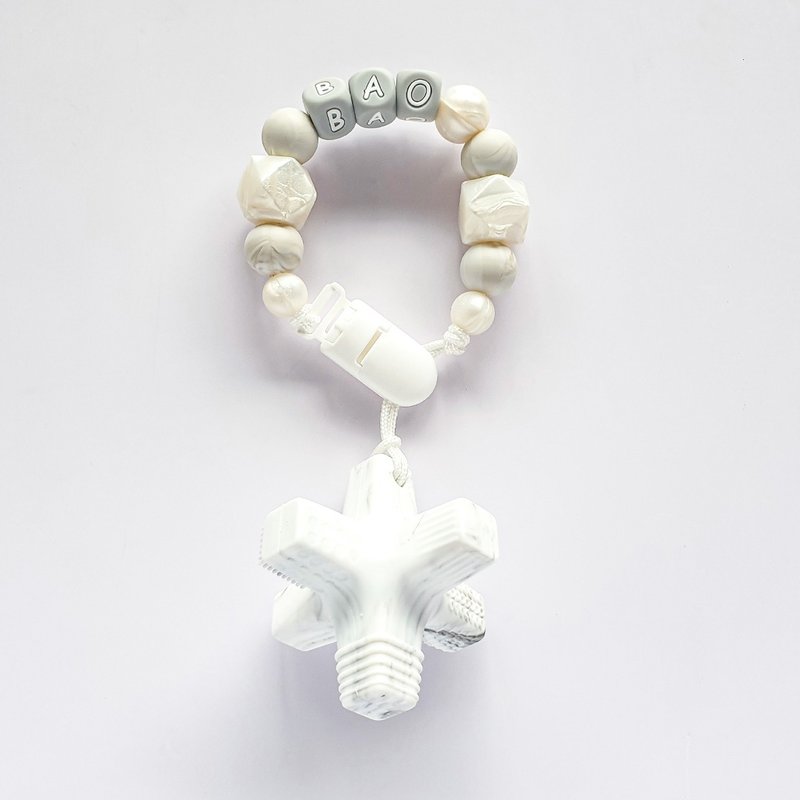 boa marble white wave absorber teether/customized pacifier chain - ของเล่นเด็ก - วัสดุอื่นๆ หลากหลายสี