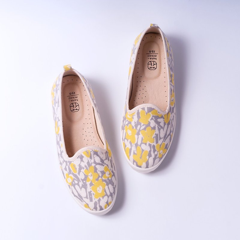 瑕疵Special offer area | Original price 1380. Now fold 150. No choice and return. Yellow flower wind Suzuki - Women's Casual Shoes - Cotton & Hemp Yellow