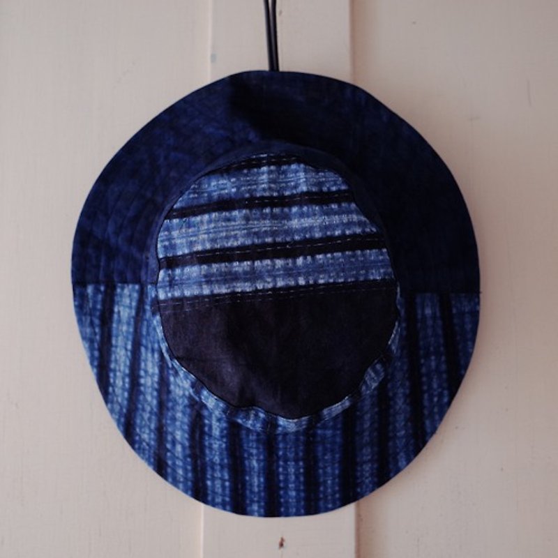 Safari Hat Yoruba Indigo Dye Adile x Banshu Ori - Hats & Caps - Cotton & Hemp 