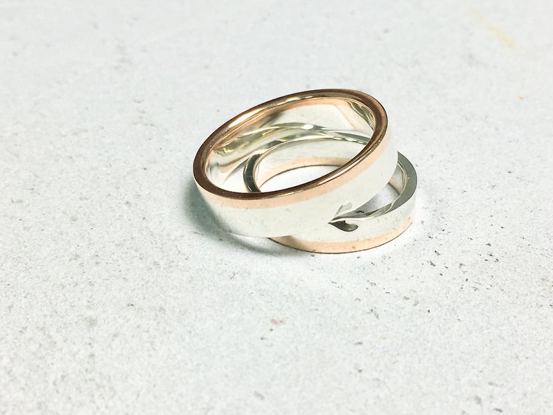 AJEOSSI [Handmade × Customized] 925 Sterling Silver × Couple Ring/Wedding Ring/Valentine's Day Gift (One Pair) - แหวนคู่ - เงินแท้ สีเงิน
