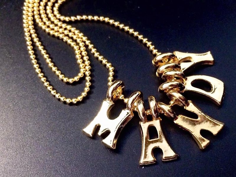 :: Valentine :: string a necklace exclusive own custom name necklace - Necklaces - Other Metals Yellow