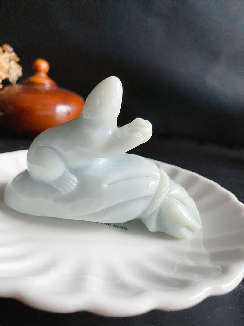 孤品 天然緬甸玉翡翠 鼠錢帶財 擺件 禮物 財運亨通 招財 - 手機掛繩/背帶 - 玉石 綠色