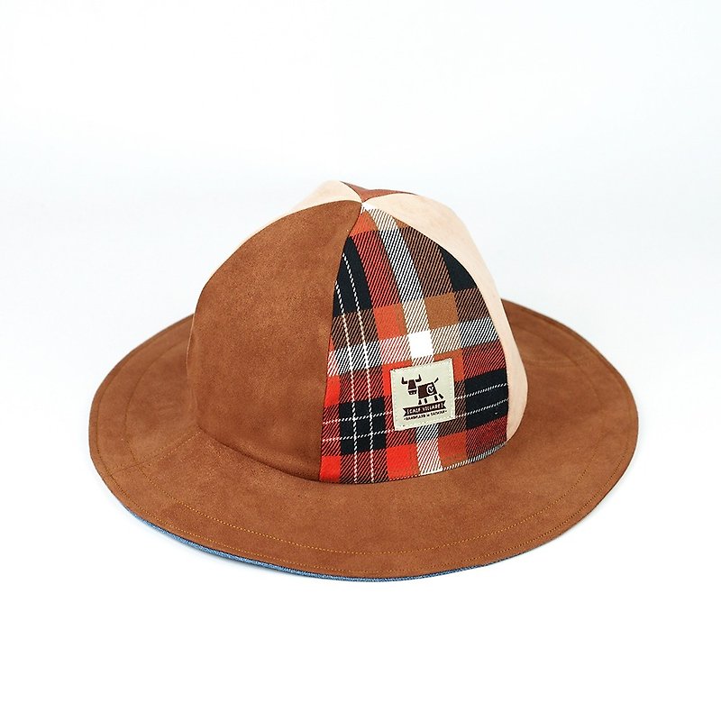 男性と女性のためのマーベリックビレッジ元の小さな火山の帽子は、格子縞の格子縞[ビクトリアペイン] MH  -  04 - 帽子 - コットン・麻 ブラウン