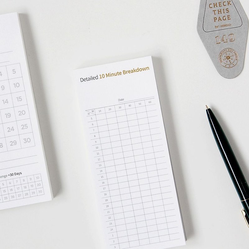 GMZ Good Life Function Notepad -02 Ten Minute Schedule, GMZ06764 - Sticky Notes & Notepads - Paper White