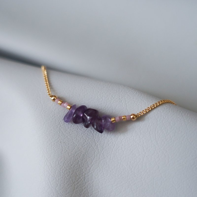【Amethyst Rice Beads】Natural Stone Crystal Bracelet - Bracelets - Crystal 
