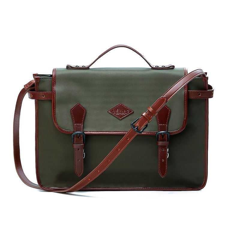 Dark green waterproof nylon small retro bag - Messenger Bags & Sling Bags - Nylon Green