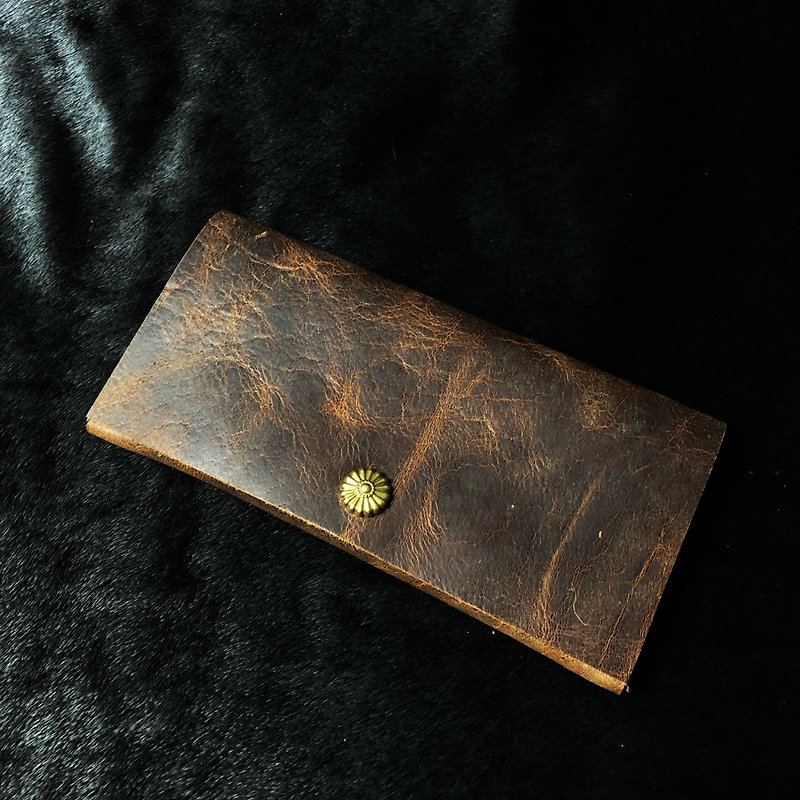 simple leather Minimalist purse - กระเป๋าสตางค์ - หนังแท้ สีนำ้ตาล