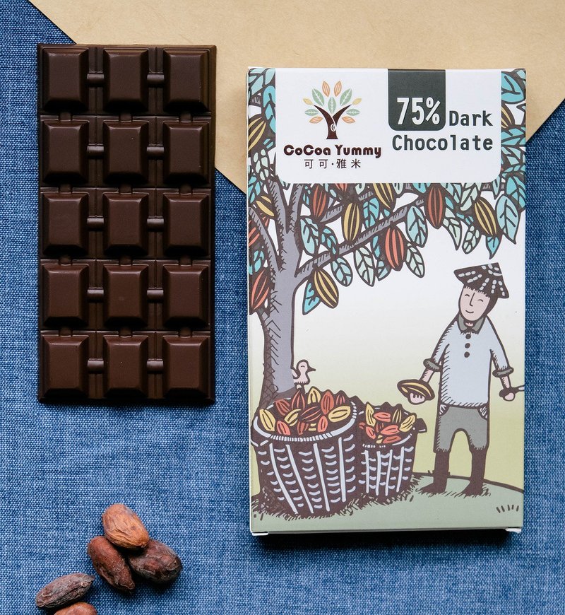 75% Taiwanese dark chocolate (40g) - ช็อกโกแลต - วัสดุอื่นๆ สีนำ้ตาล