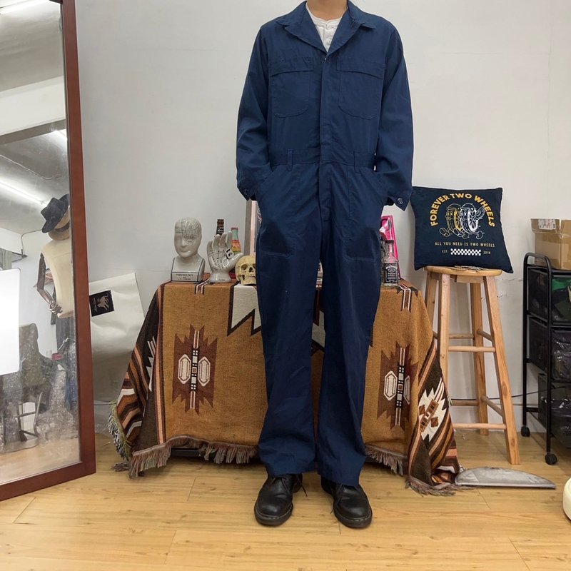 U.S. Army public-issue navy overalls work pants second-hand vintage dark blue embroidery 38r - Men's Pants - Cotton & Hemp Blue