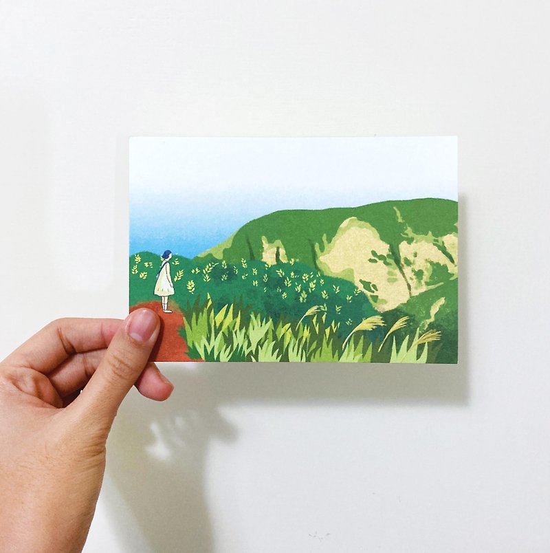 Postcard / Orchid Island / Mountain and Girl - Cards & Postcards - Paper Green