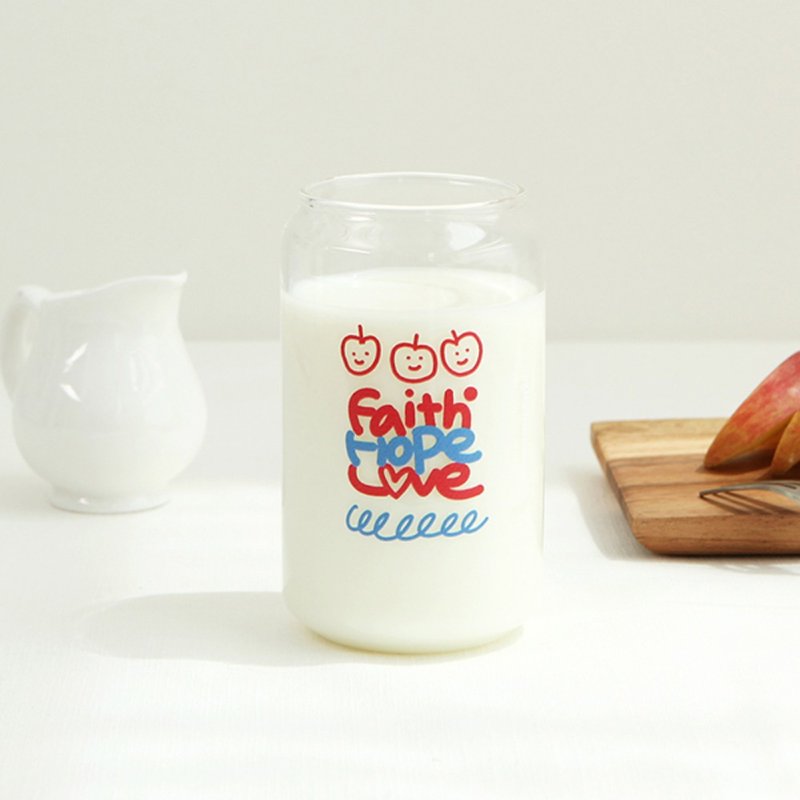 Can Shaped Glass 400 03. Love - แก้วมัค/แก้วกาแฟ - แก้ว ขาว