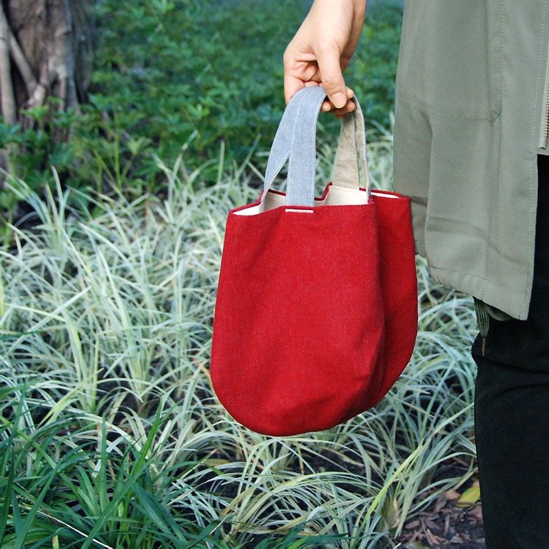Carmine red tote bag - Handbags & Totes - Cotton & Hemp Red