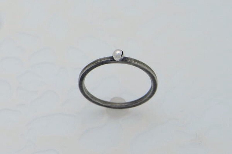 smile ball pico ring_4 ( s_m-R.45) 微笑 笑 銀 環 戒指 指环 疊環 jewelry sterling silver - 戒指 - 純銀 銀色