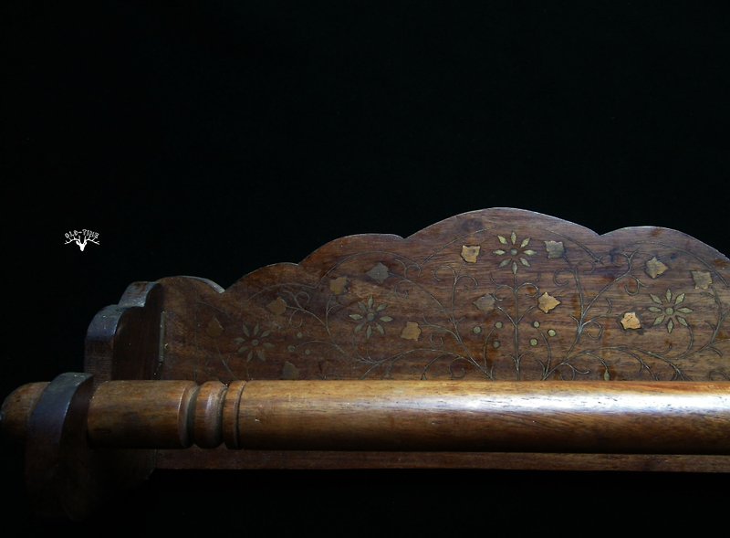[昔]初期の木製象眼細工のブロンズアートタオルラック - 置物 - その他の素材 