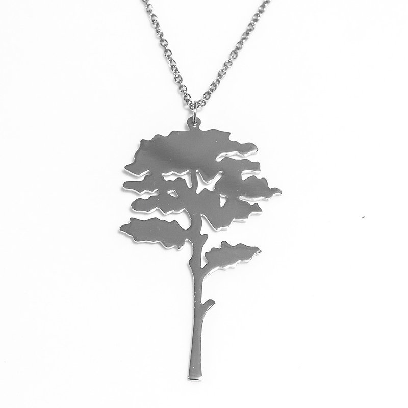 抽象的な木のペンダント - ネックレス - 銅・真鍮 シルバー