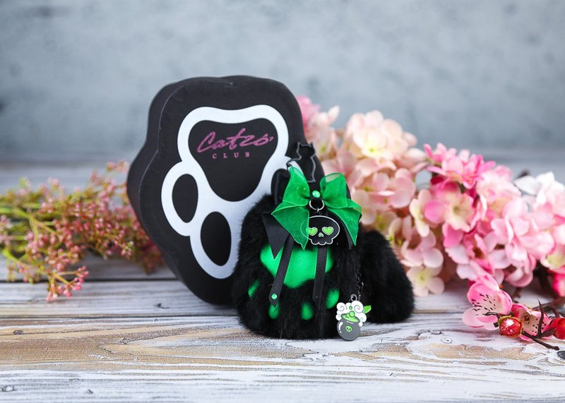 Nekomata Nikukyu Keychain - 鑰匙圈/鑰匙包 - 塑膠 綠色