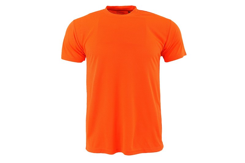 X-DRYプレーン表面吸湿発散性ラウンドネックT ::オレンジ::男性と女性が着用できます - スポーツトップス メンズ - ポリエステル オレンジ