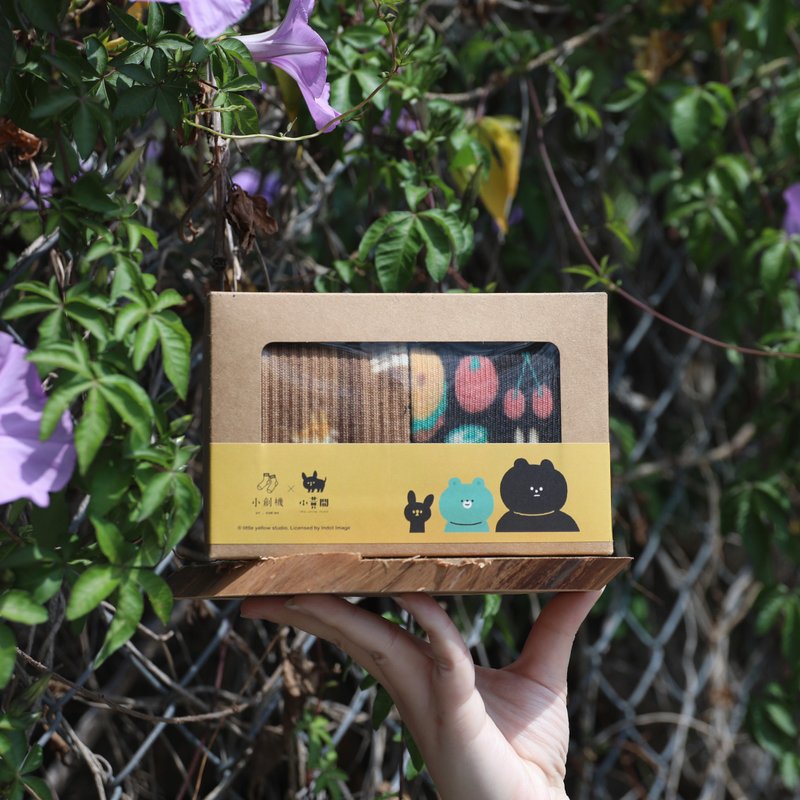 【聯名襪款】小創襪 x 小黃間 - 野餐系列兩雙組 - 襪子 - 棉．麻 