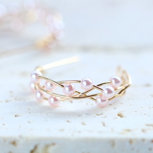 14kgf  cherry blossomsピアス/イヤリング 14kgf Cherry Blossom Color Swarovski Pearl Twist Pierced