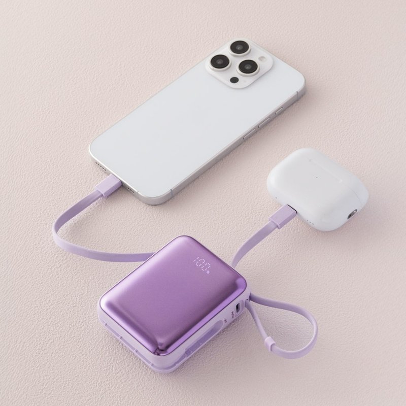 10000mAh Bubble Gum 迷你雙充頭便攜行動電源-紫色 - 行動電源/充電線 - 其他材質 紫色