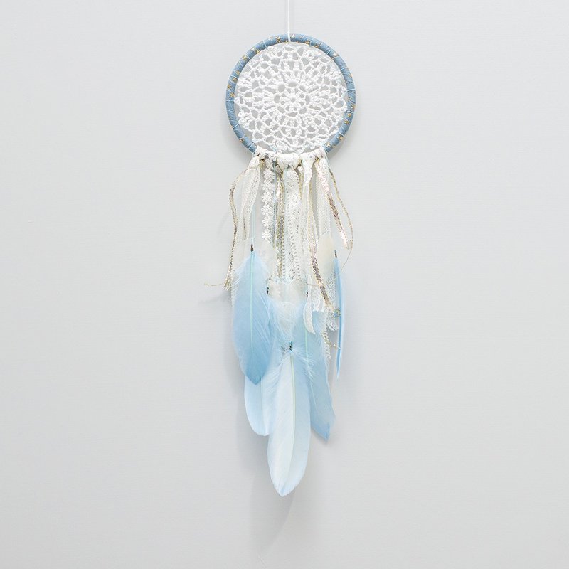 Finished Dream Catcher - Straightforward Denim + Fantasy Lace Fabric + Shell Wind Chimes - Exchanging Gifts - ของวางตกแต่ง - วัสดุอื่นๆ 