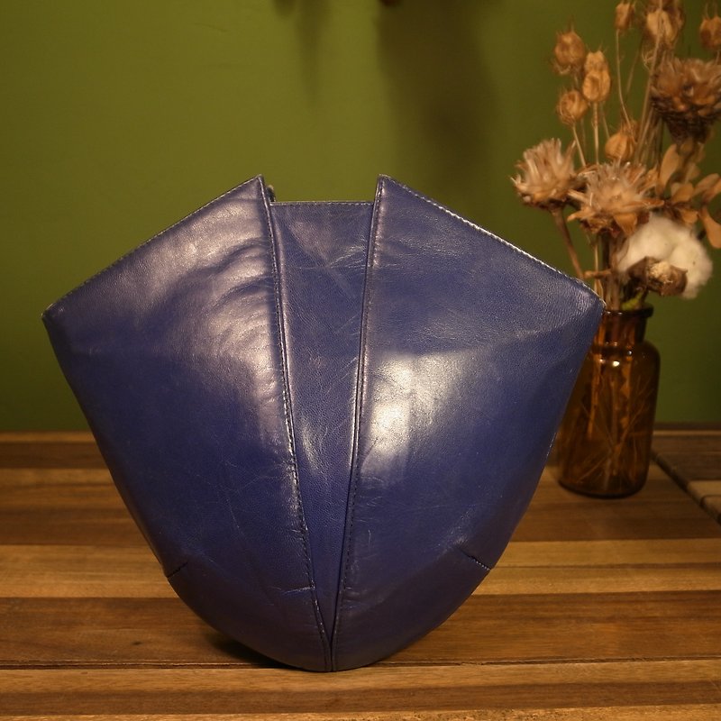 Old bone Rodo sapphire leather side backpack VINTAGE - Messenger Bags & Sling Bags - Genuine Leather Blue
