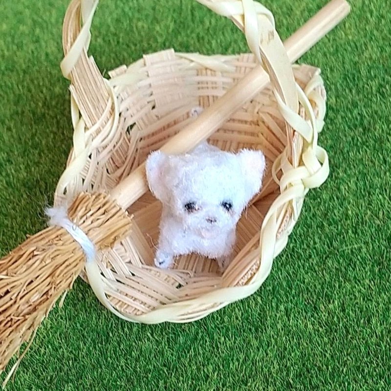 Approximately 2.8cm Small Mall Art White Chihuahua - ตุ๊กตา - วัสดุอื่นๆ ขาว