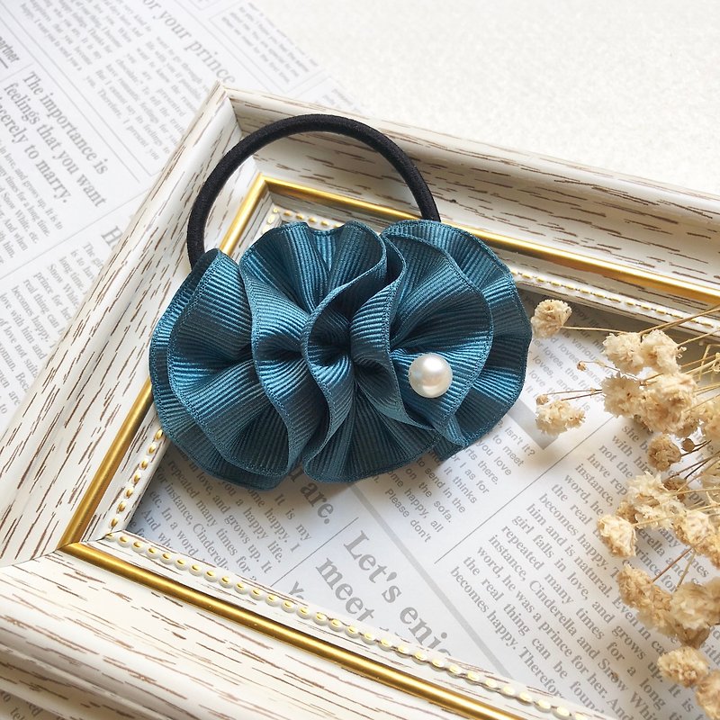 Temperament wavy ruffled hair tress or hairpin/turquoise blue - Hair Accessories - Other Materials Blue