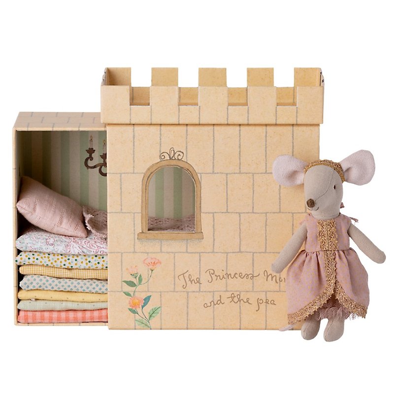 Princess Mouse And The Pea - Stuffed Dolls & Figurines - Cotton & Hemp Pink