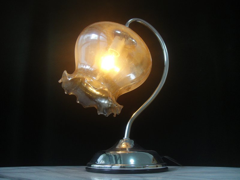 【老時光 OLD-TIME】早期二手台灣製玻璃桌燈 - 燈具/燈飾/燈罩 - 其他材質 