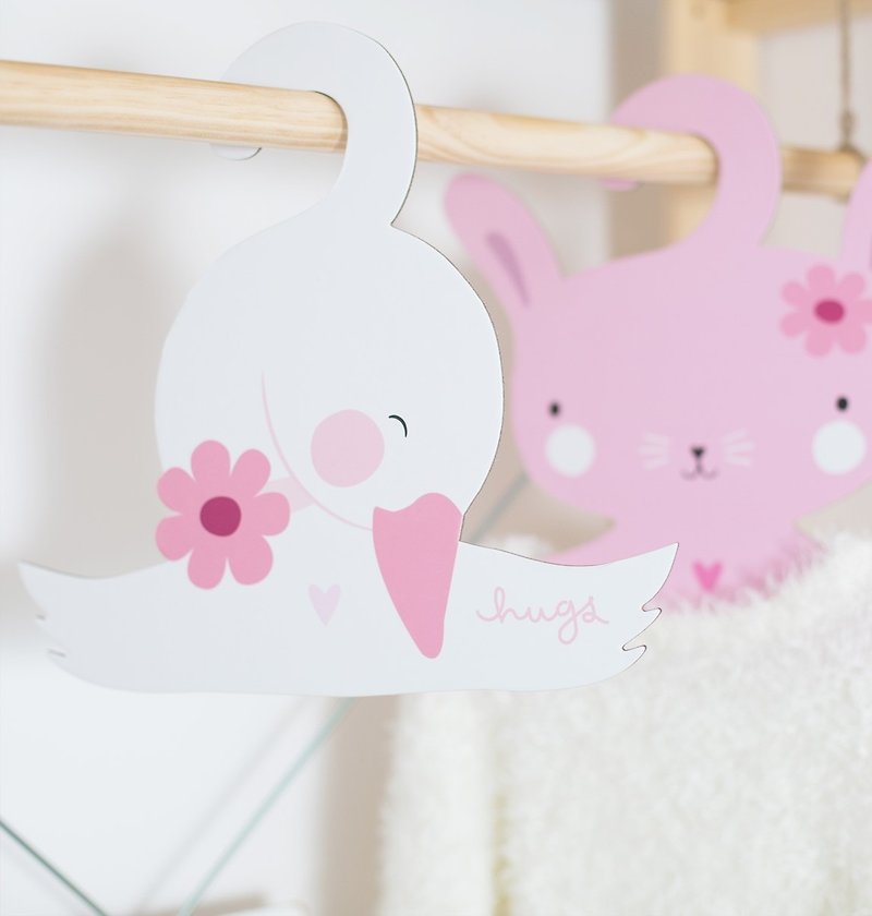 Netherlands A Little Lovely Company - Bunny Swan Baby Coat Hanger Set - อื่นๆ - กระดาษ หลากหลายสี