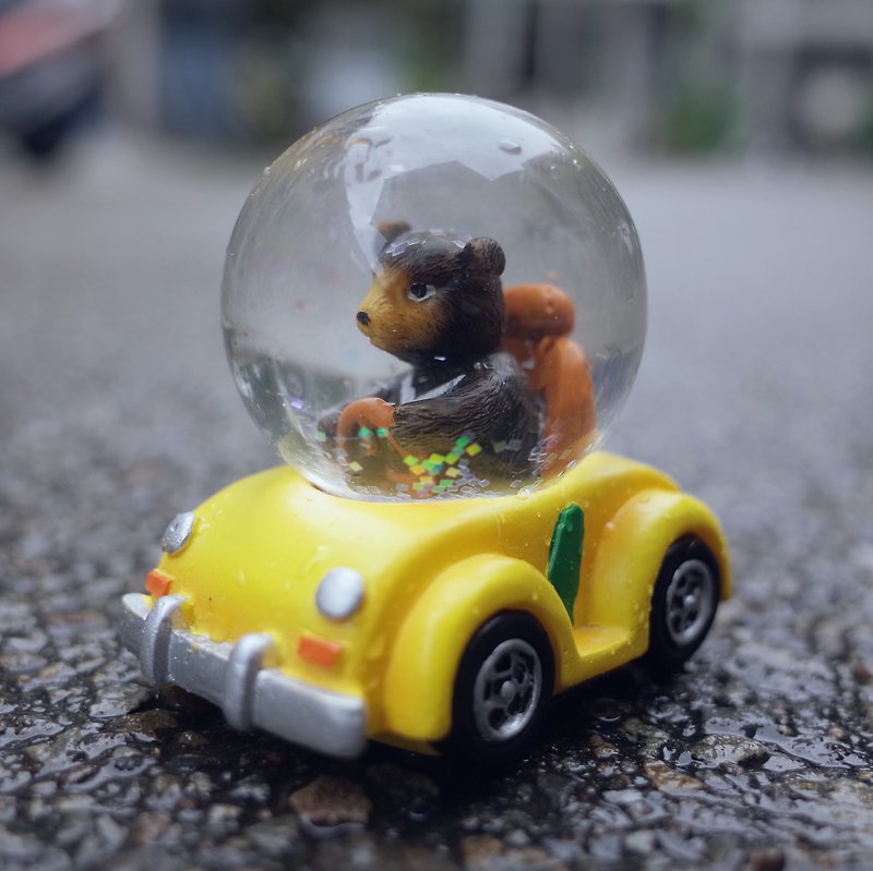 台灣 黑熊 黃色 計程車 水晶球 - 裝飾/擺設  - 其他材質 黃色