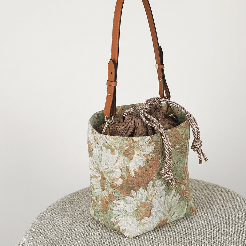 Monet-Monet Olive 2WAY BUCKET BAG - 手提包/手提袋 - 其他金屬 卡其色